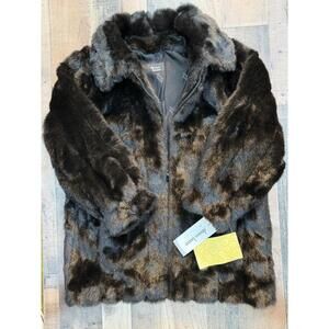 NWT Dennis by Dennis Basso Luxurious Black Faux Fur Coat women’s Size XL